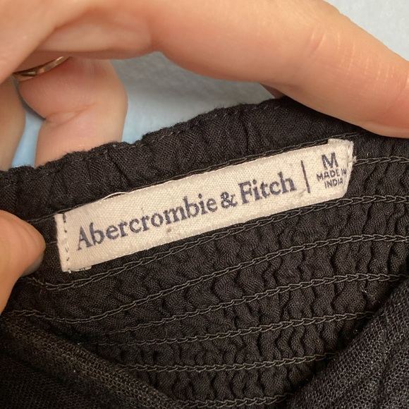 Abercrombie & Fitch Womens Size M Black Mini Smocked Back Front Cut Out Dress - Picture 3 of 13